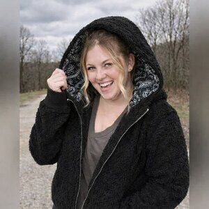 Sherpa Hooded Jacket - BLACK